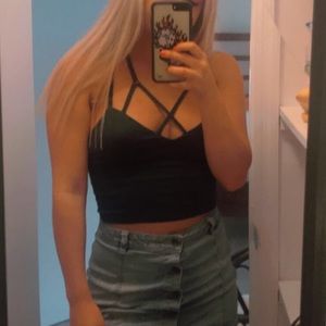 blue/green crop top